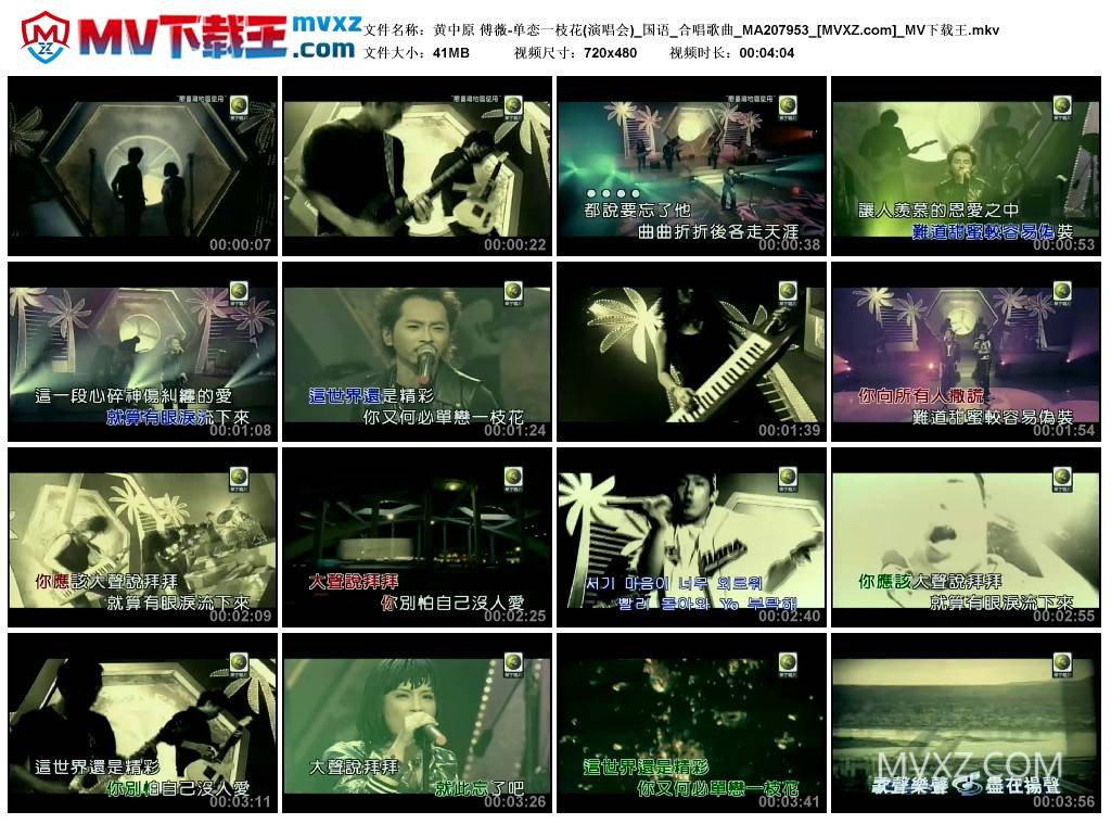 黄中原 傅薇-单恋一枝花(演唱会)_国语_合唱歌曲_MA207953